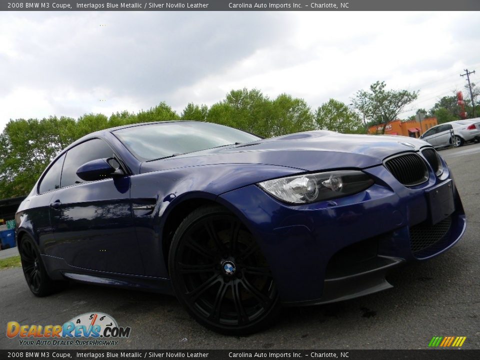 2008 BMW M3 Coupe Interlagos Blue Metallic / Silver Novillo Leather Photo #2