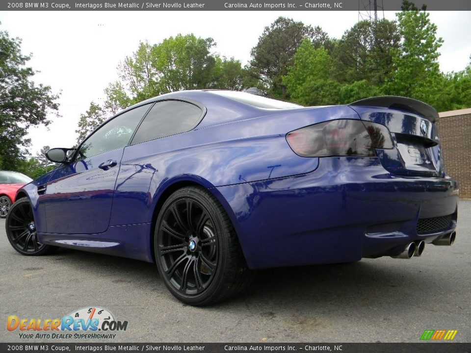 2008 BMW M3 Coupe Interlagos Blue Metallic / Silver Novillo Leather Photo #8