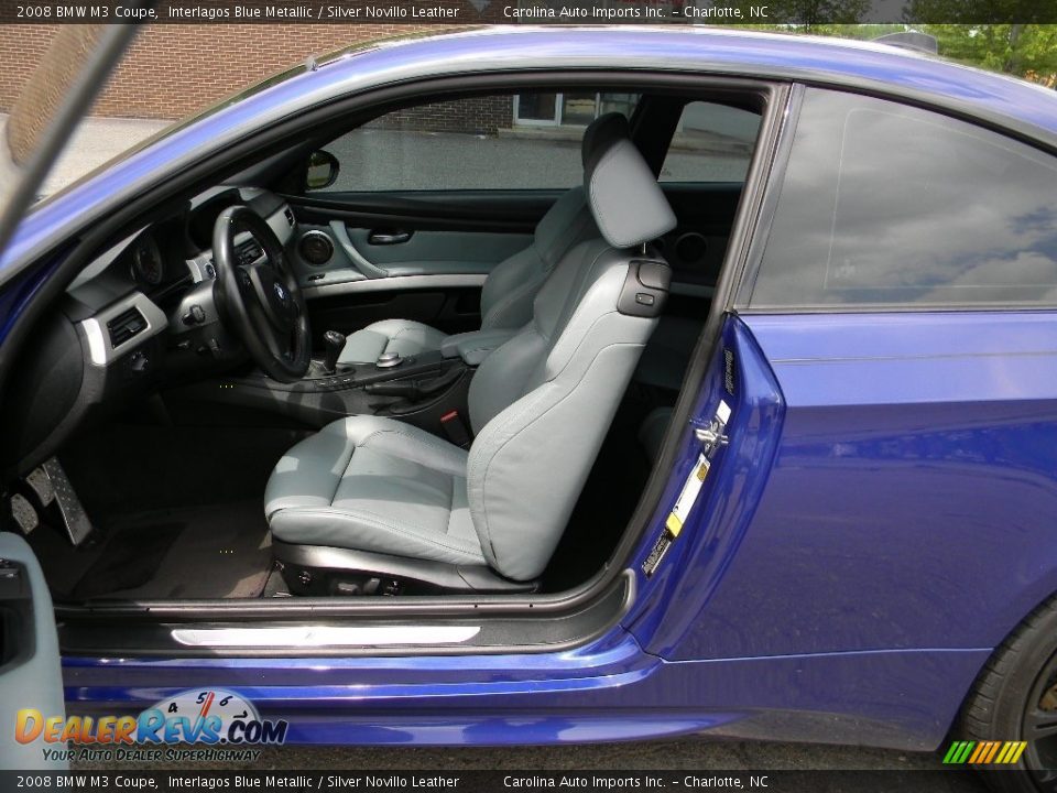 2008 BMW M3 Coupe Interlagos Blue Metallic / Silver Novillo Leather Photo #17