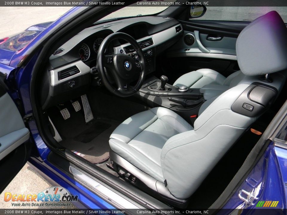2008 BMW M3 Coupe Interlagos Blue Metallic / Silver Novillo Leather Photo #18