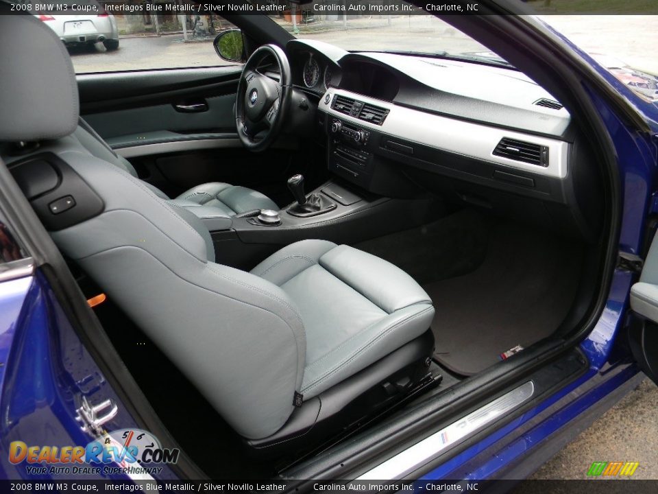 2008 BMW M3 Coupe Interlagos Blue Metallic / Silver Novillo Leather Photo #23