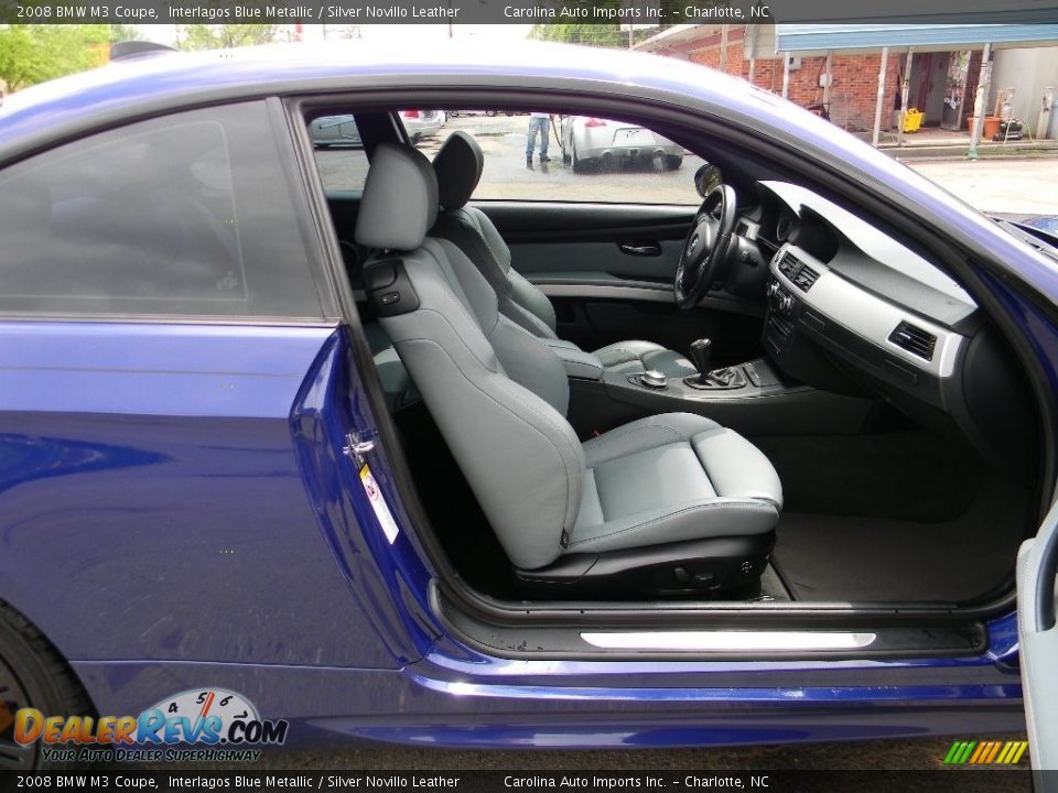 2008 BMW M3 Coupe Interlagos Blue Metallic / Silver Novillo Leather Photo #24