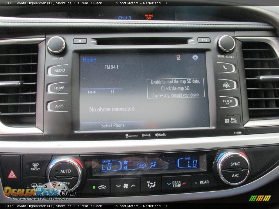 2016 Toyota Highlander XLE Shoreline Blue Pearl / Black Photo #28