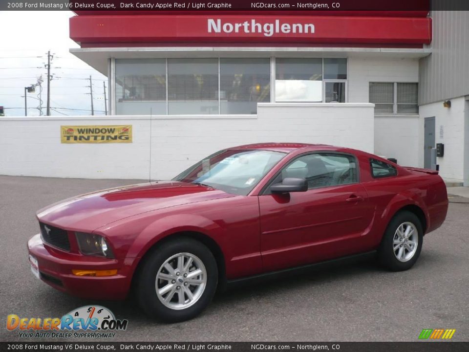 2008 Ford Mustang V6 Deluxe Coupe Dark Candy Apple Red / Light Graphite Photo #1