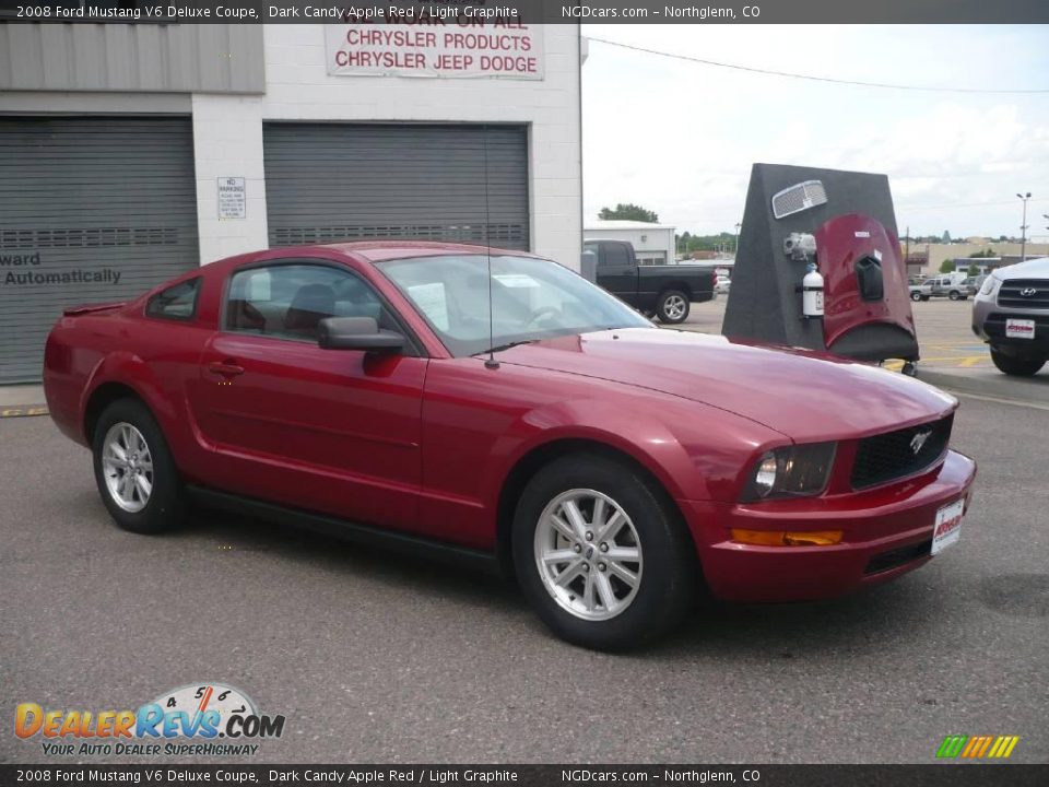 2008 Ford Mustang V6 Deluxe Coupe Dark Candy Apple Red / Light Graphite Photo #3