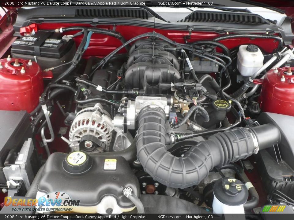 2008 Ford Mustang V6 Deluxe Coupe Dark Candy Apple Red / Light Graphite Photo #12
