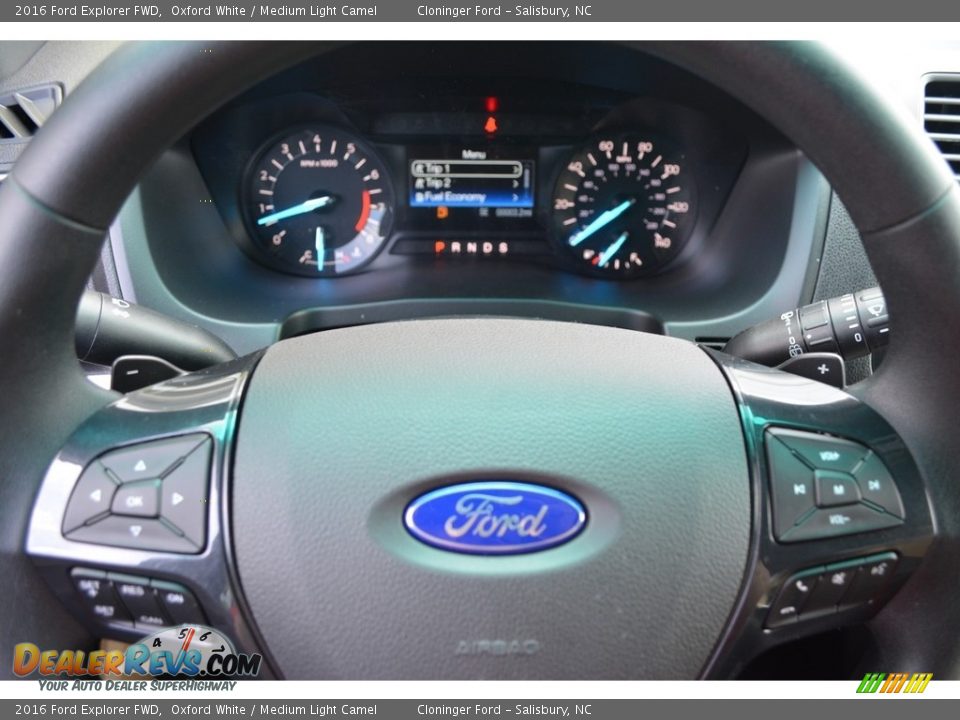 2016 Ford Explorer FWD Oxford White / Medium Light Camel Photo #15