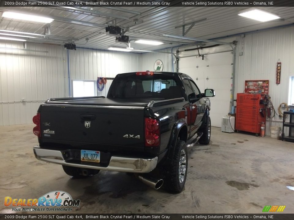 2009 Dodge Ram 2500 SLT Quad Cab 4x4 Brilliant Black Crystal Pearl / Medium Slate Gray Photo #6