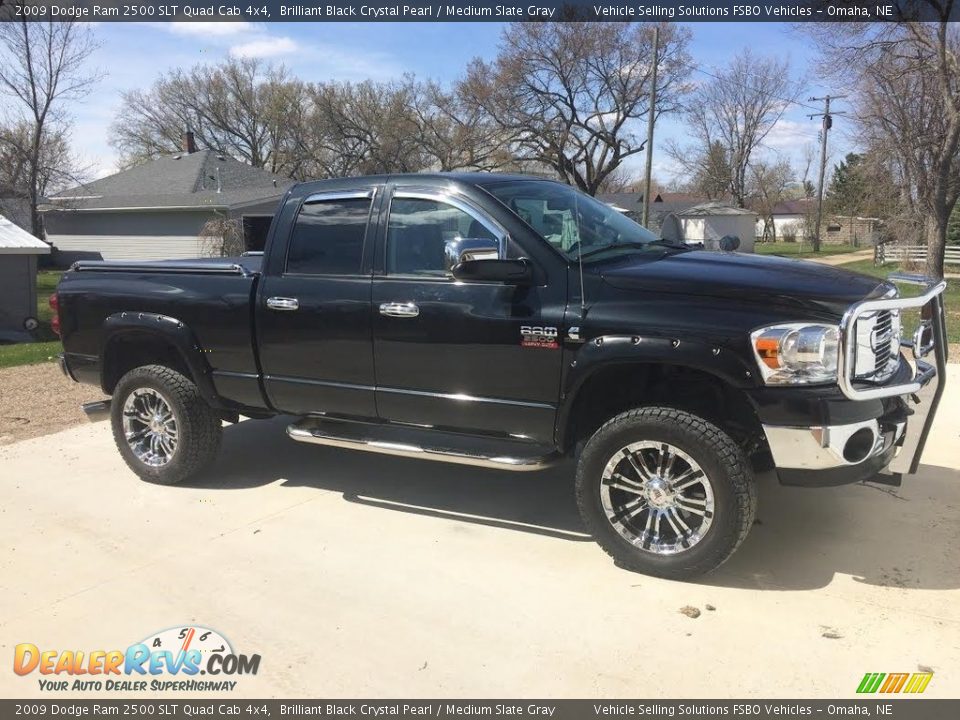 2009 Dodge Ram 2500 SLT Quad Cab 4x4 Brilliant Black Crystal Pearl / Medium Slate Gray Photo #10