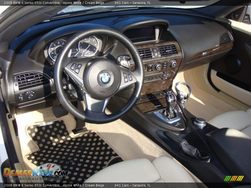 2008 BMW 6 Series 650i Convertible Alpine White / Cream Beige Photo #12