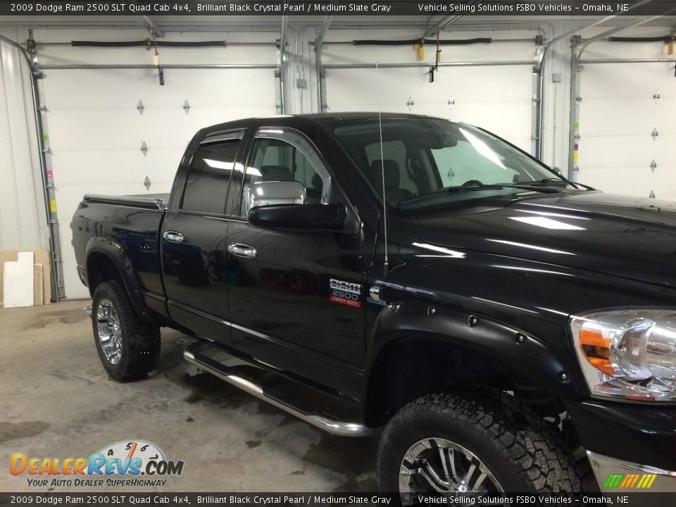 2009 Dodge Ram 2500 SLT Quad Cab 4x4 Brilliant Black Crystal Pearl / Medium Slate Gray Photo #11