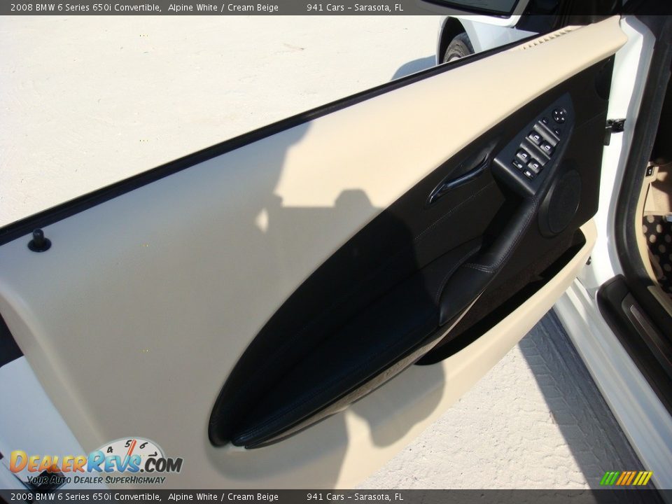 2008 BMW 6 Series 650i Convertible Alpine White / Cream Beige Photo #13