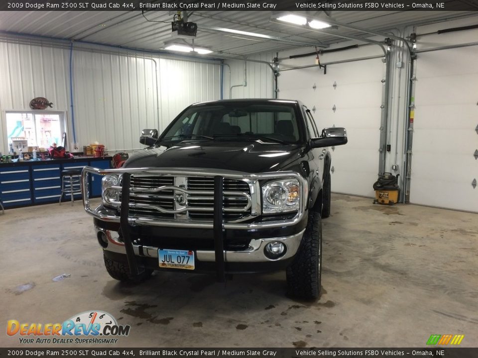 2009 Dodge Ram 2500 SLT Quad Cab 4x4 Brilliant Black Crystal Pearl / Medium Slate Gray Photo #14