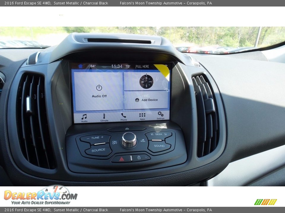 2016 Ford Escape SE 4WD Sunset Metallic / Charcoal Black Photo #12