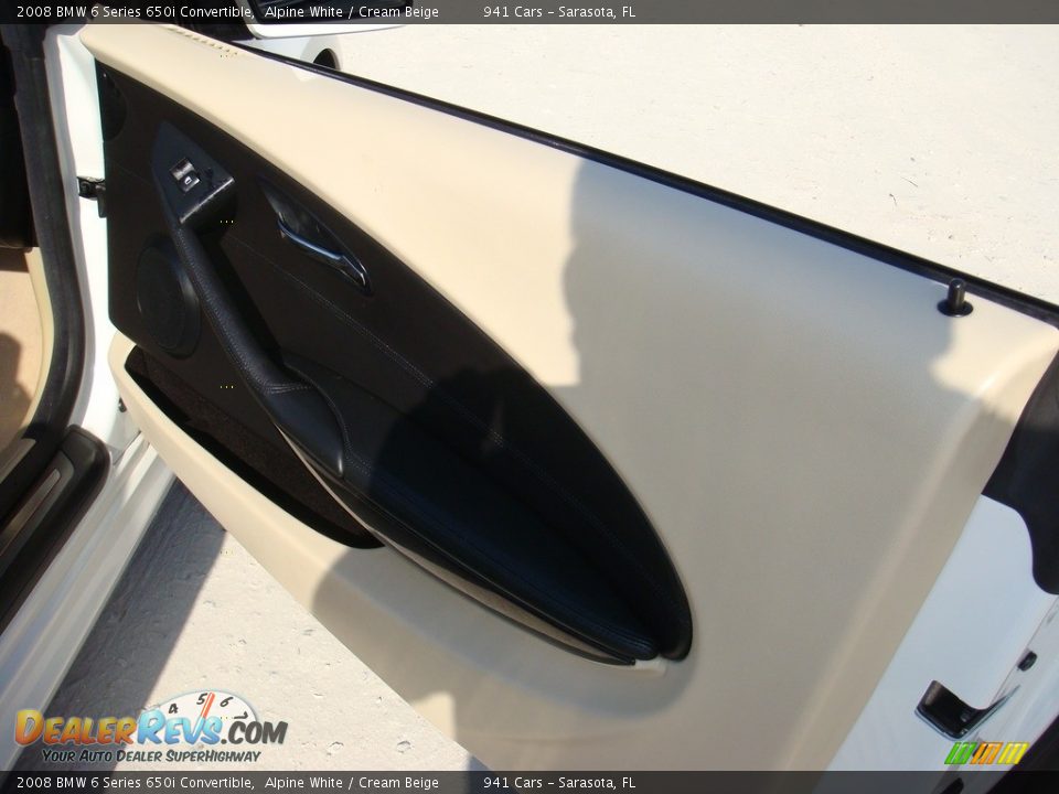 2008 BMW 6 Series 650i Convertible Alpine White / Cream Beige Photo #19