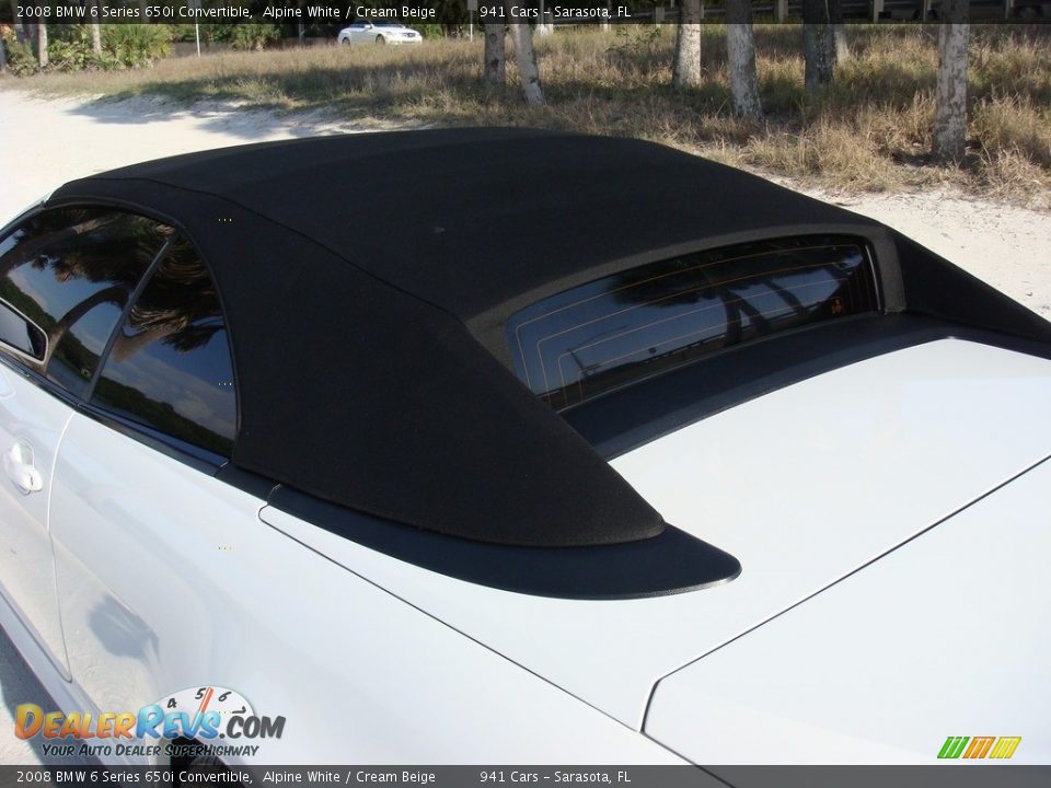 2008 BMW 6 Series 650i Convertible Alpine White / Cream Beige Photo #26