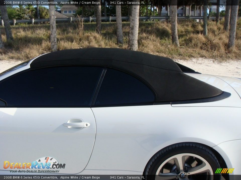 2008 BMW 6 Series 650i Convertible Alpine White / Cream Beige Photo #27