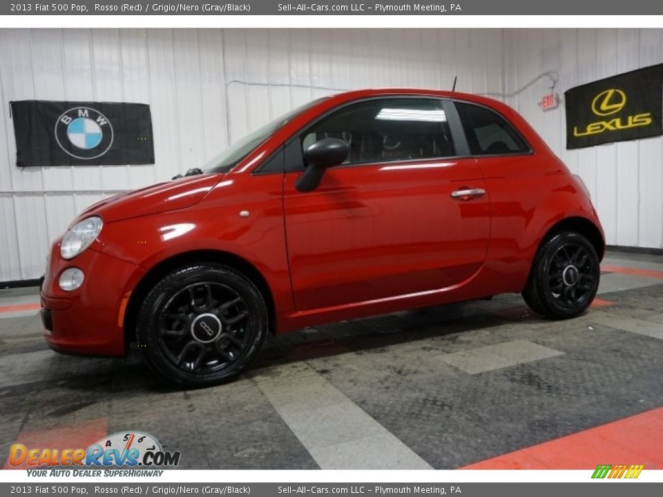 2013 Fiat 500 Pop Rosso (Red) / Grigio/Nero (Gray/Black) Photo #2