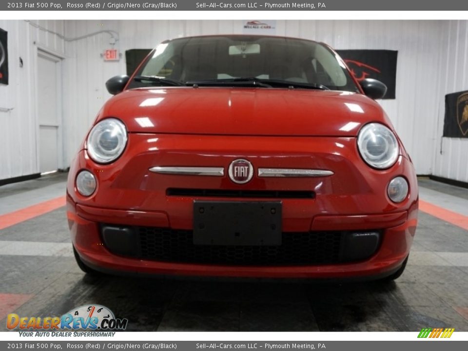 2013 Fiat 500 Pop Rosso (Red) / Grigio/Nero (Gray/Black) Photo #4