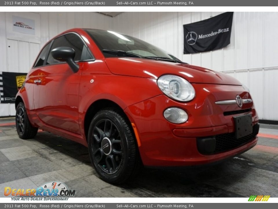 2013 Fiat 500 Pop Rosso (Red) / Grigio/Nero (Gray/Black) Photo #5