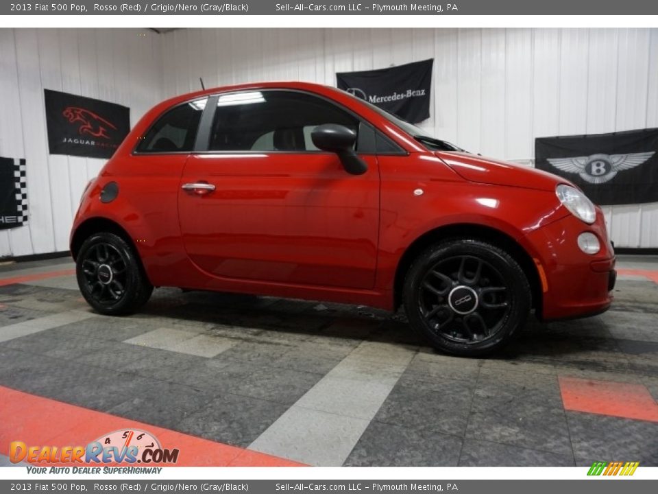 2013 Fiat 500 Pop Rosso (Red) / Grigio/Nero (Gray/Black) Photo #6