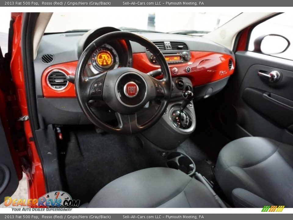 2013 Fiat 500 Pop Rosso (Red) / Grigio/Nero (Gray/Black) Photo #23