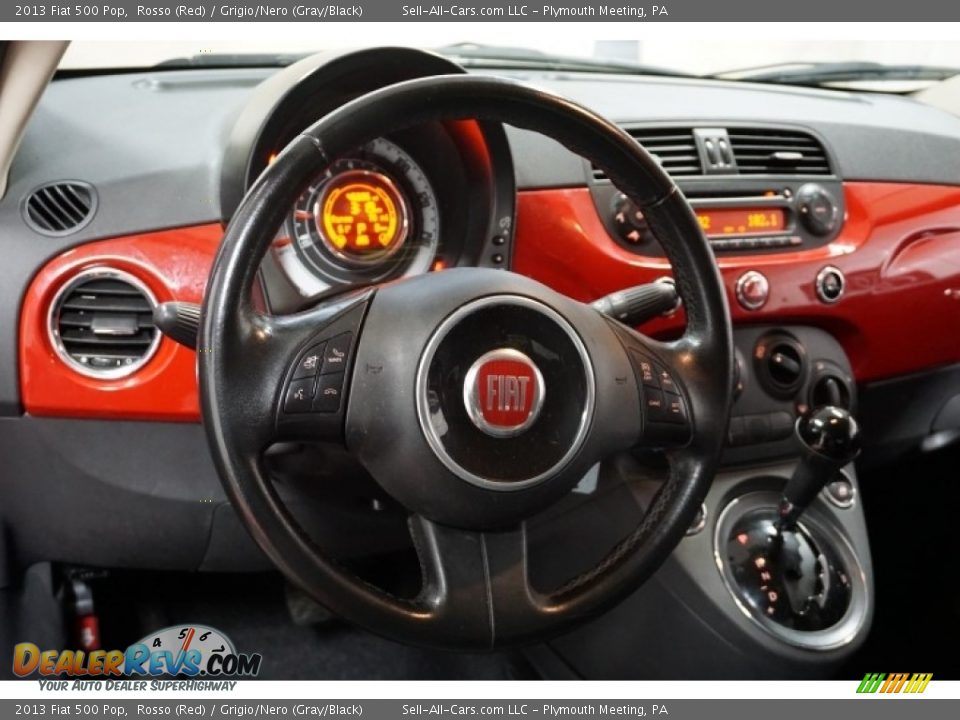2013 Fiat 500 Pop Rosso (Red) / Grigio/Nero (Gray/Black) Photo #24