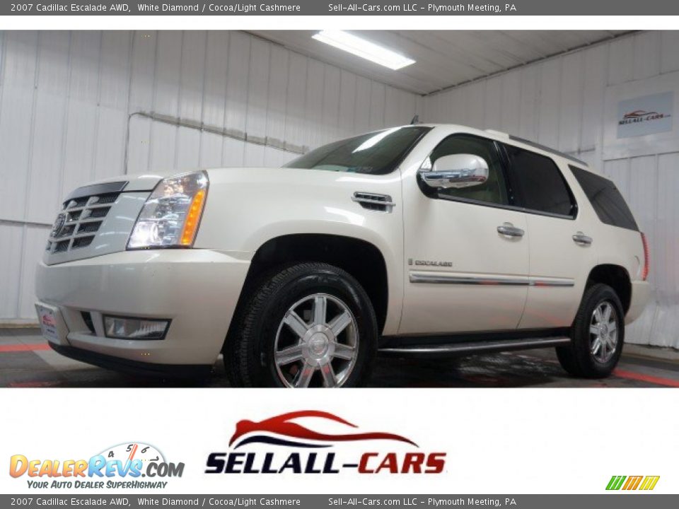 2007 Cadillac Escalade AWD White Diamond / Cocoa/Light Cashmere Photo #1