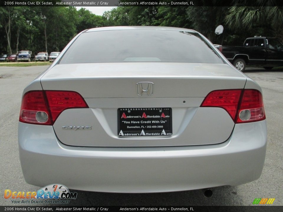 2006 Honda Civic EX Sedan Alabaster Silver Metallic / Gray Photo #4