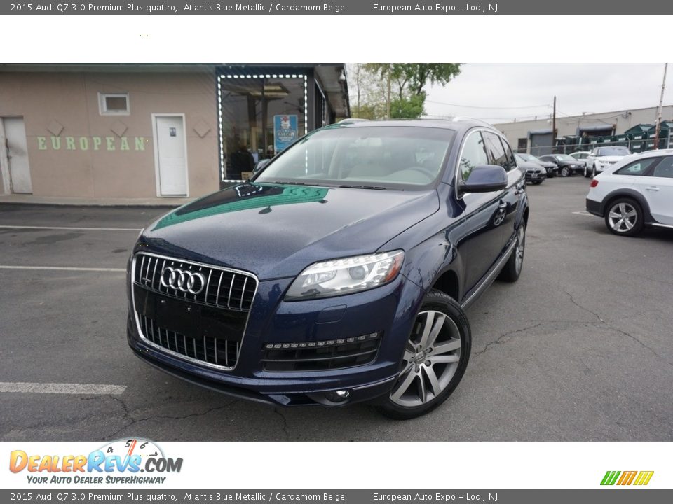 2015 Audi Q7 3.0 Premium Plus quattro Atlantis Blue Metallic / Cardamom Beige Photo #1
