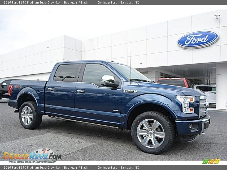 2016 Ford F150 Platinum SuperCrew 4x4 Blue Jeans / Black Photo #1