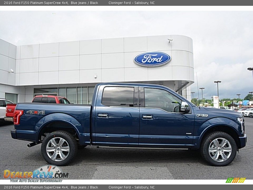 2016 Ford F150 Platinum SuperCrew 4x4 Blue Jeans / Black Photo #2