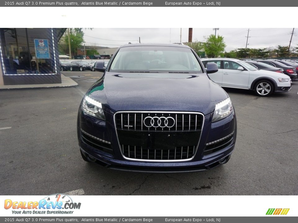 2015 Audi Q7 3.0 Premium Plus quattro Atlantis Blue Metallic / Cardamom Beige Photo #12