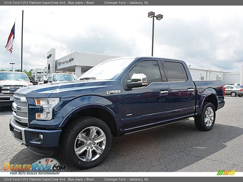 2016 Ford F150 Platinum SuperCrew 4x4 Blue Jeans / Black Photo #3
