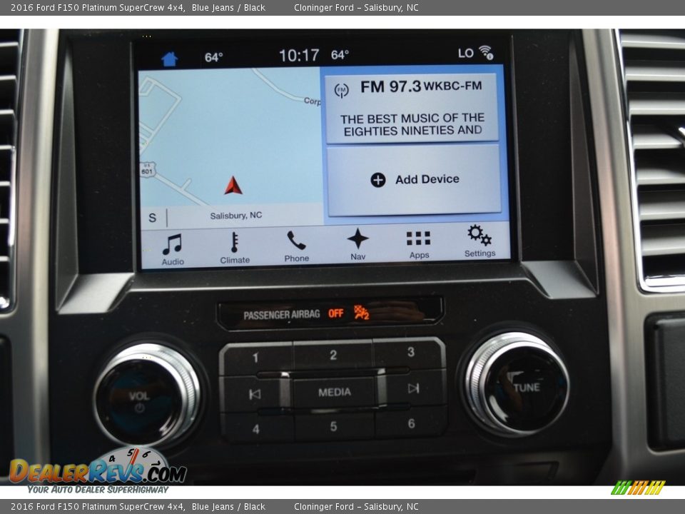 2016 Ford F150 Platinum SuperCrew 4x4 Blue Jeans / Black Photo #13