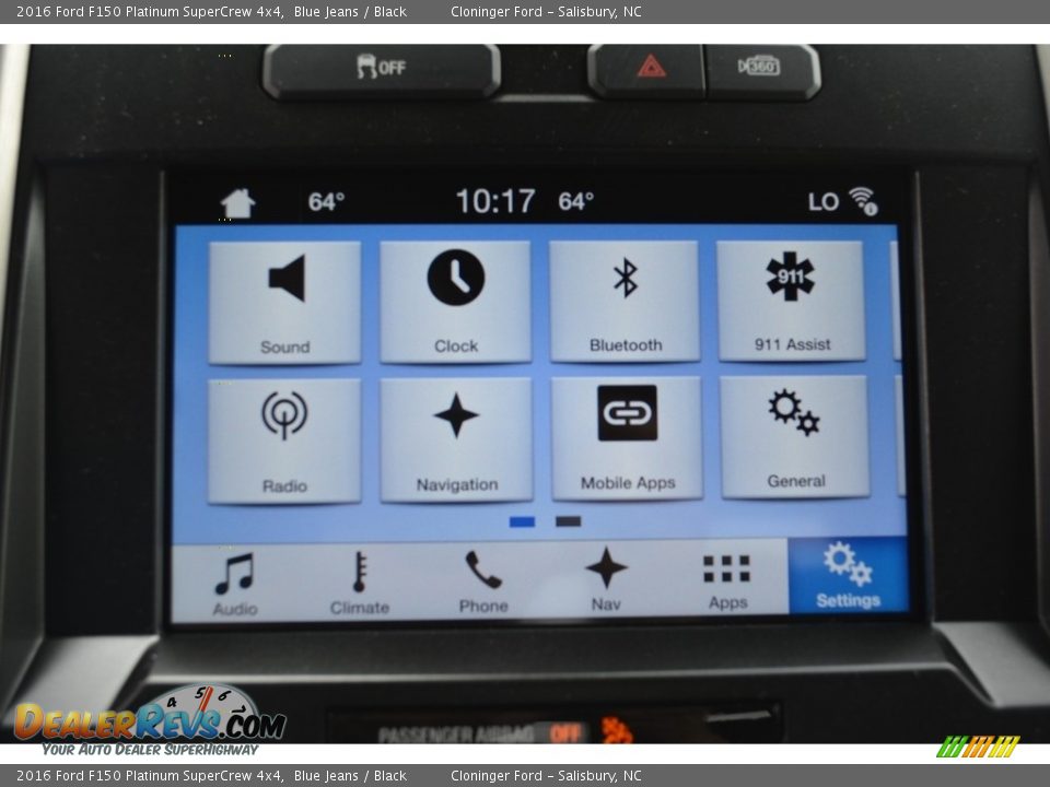 2016 Ford F150 Platinum SuperCrew 4x4 Blue Jeans / Black Photo #14