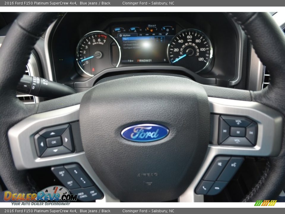 2016 Ford F150 Platinum SuperCrew 4x4 Blue Jeans / Black Photo #27