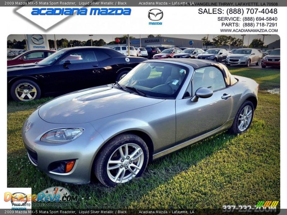 2009 Mazda MX-5 Miata Sport Roadster Liquid Silver Metallic / Black Photo #1
