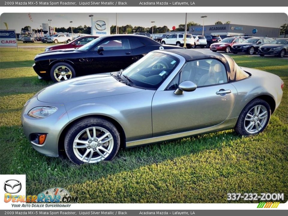 2009 Mazda MX-5 Miata Sport Roadster Liquid Silver Metallic / Black Photo #2
