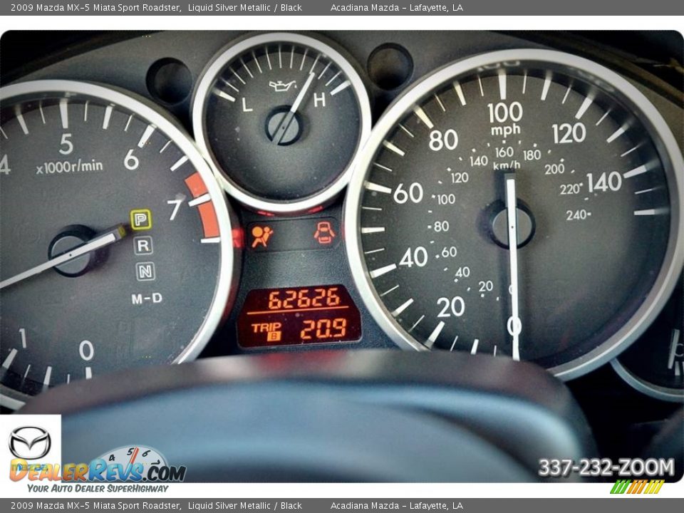 2009 Mazda MX-5 Miata Sport Roadster Liquid Silver Metallic / Black Photo #14