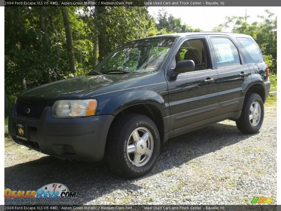 2004 Ford Escape XLS V6 4WD Aspen Green Metallic / Medium/Dark Flint Photo #1