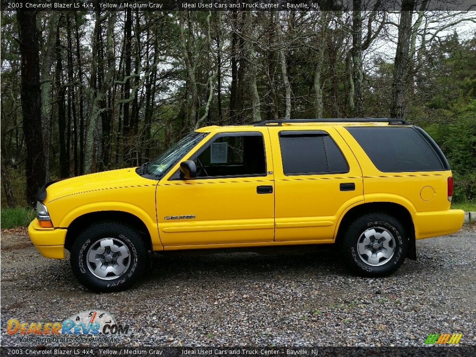 2003 Chevrolet Blazer LS 4x4 Yellow / Medium Gray Photo #5