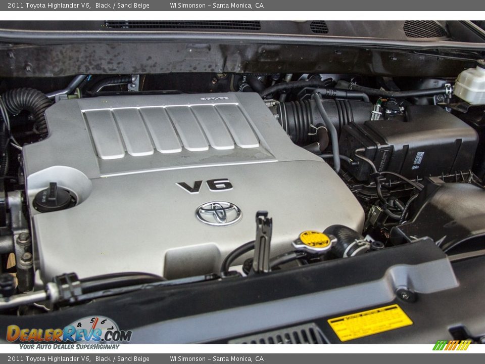 2011 Toyota Highlander V6 Black / Sand Beige Photo #25