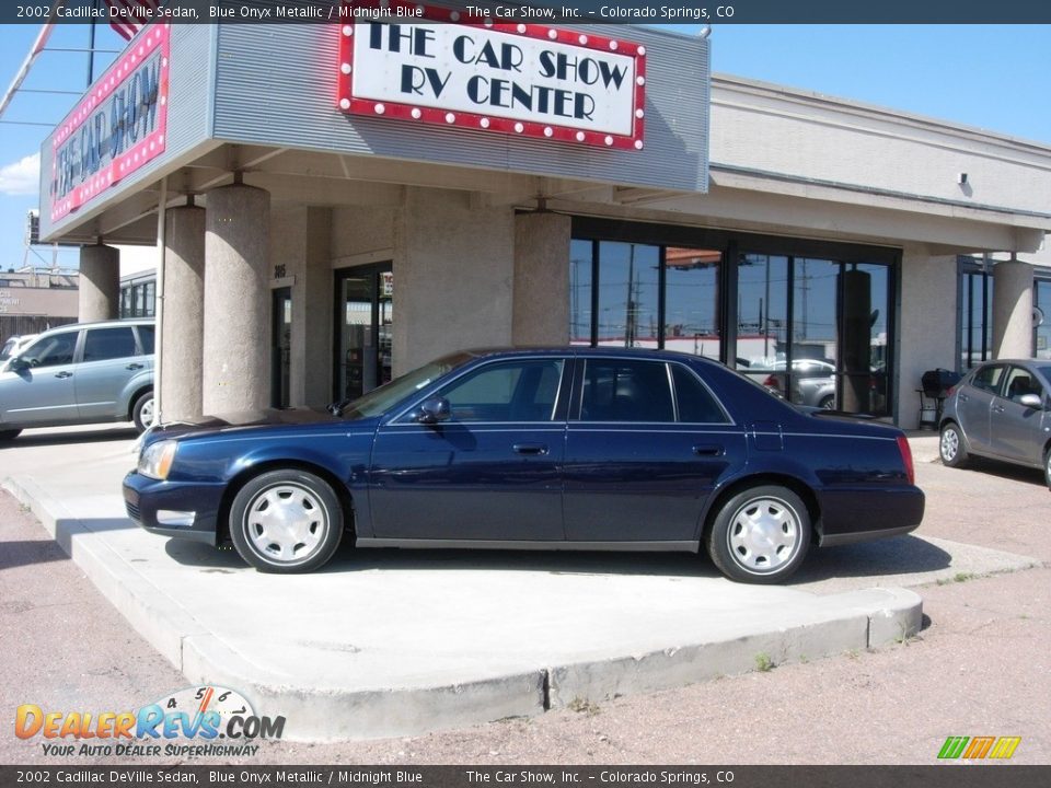 2002 Cadillac DeVille Sedan Blue Onyx Metallic / Midnight Blue Photo #2