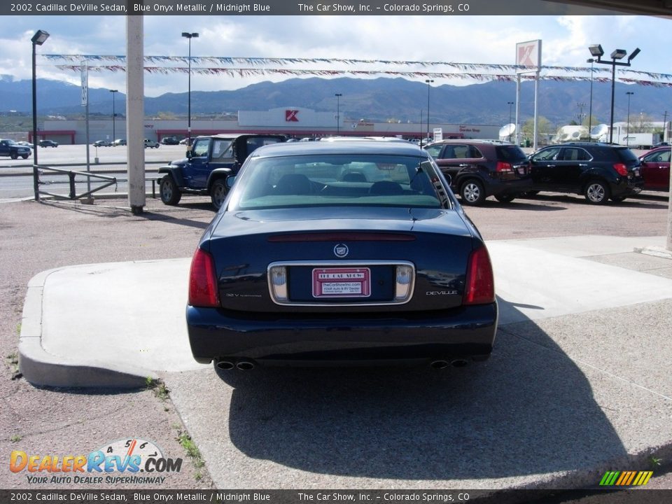 2002 Cadillac DeVille Sedan Blue Onyx Metallic / Midnight Blue Photo #4