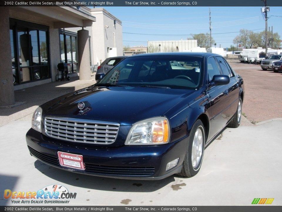 2002 Cadillac DeVille Sedan Blue Onyx Metallic / Midnight Blue Photo #25