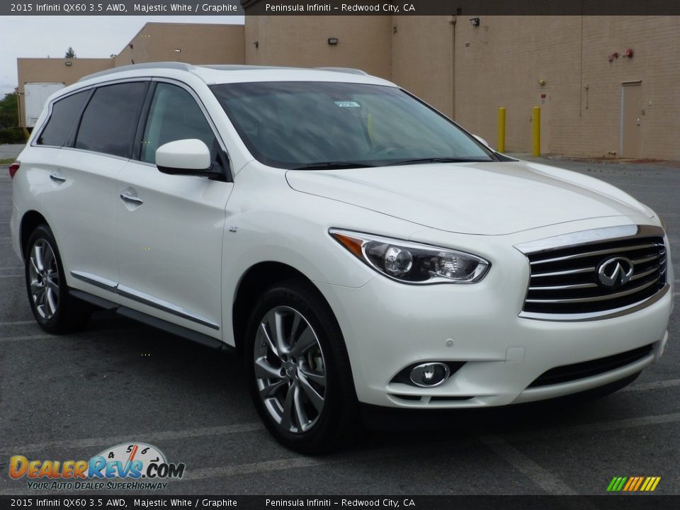 2015 Infiniti QX60 3.5 AWD Majestic White / Graphite Photo #1