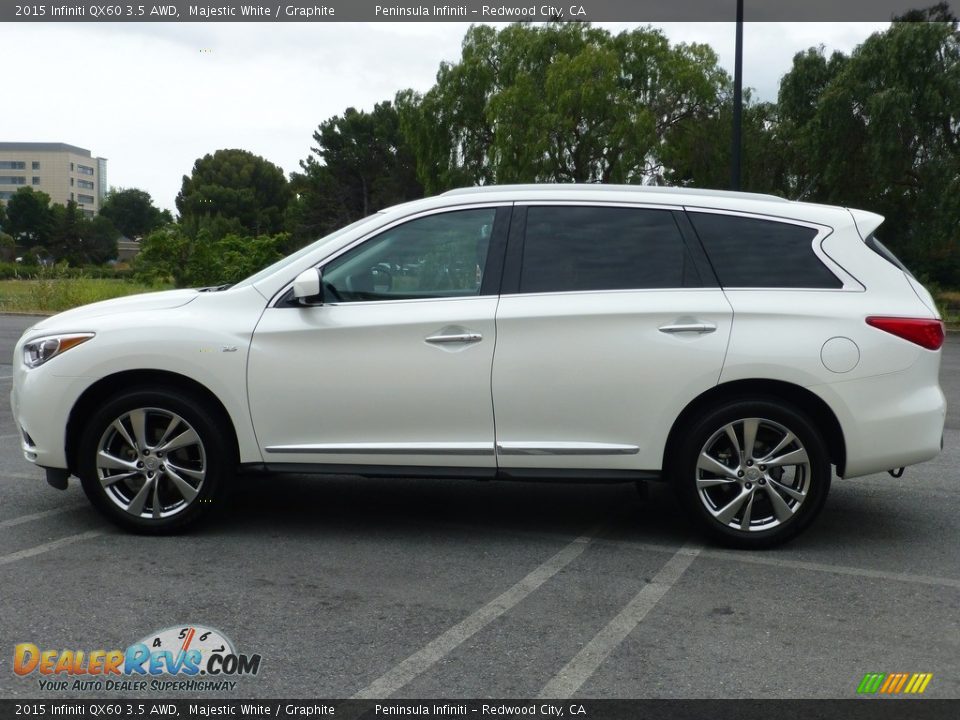 2015 Infiniti QX60 3.5 AWD Majestic White / Graphite Photo #3