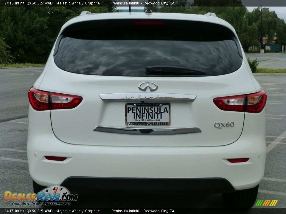 2015 Infiniti QX60 3.5 AWD Majestic White / Graphite Photo #4