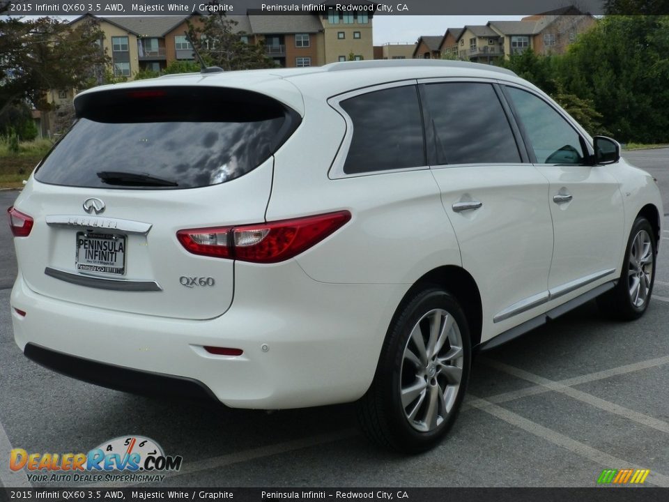 2015 Infiniti QX60 3.5 AWD Majestic White / Graphite Photo #5